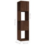 Armoire rotative Chêne marron 34,5x34,5x75,5 cm bois ingénierie – Image 5