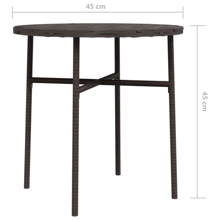 Table à thé Marron 45 cm Résine tressée – Image 4
