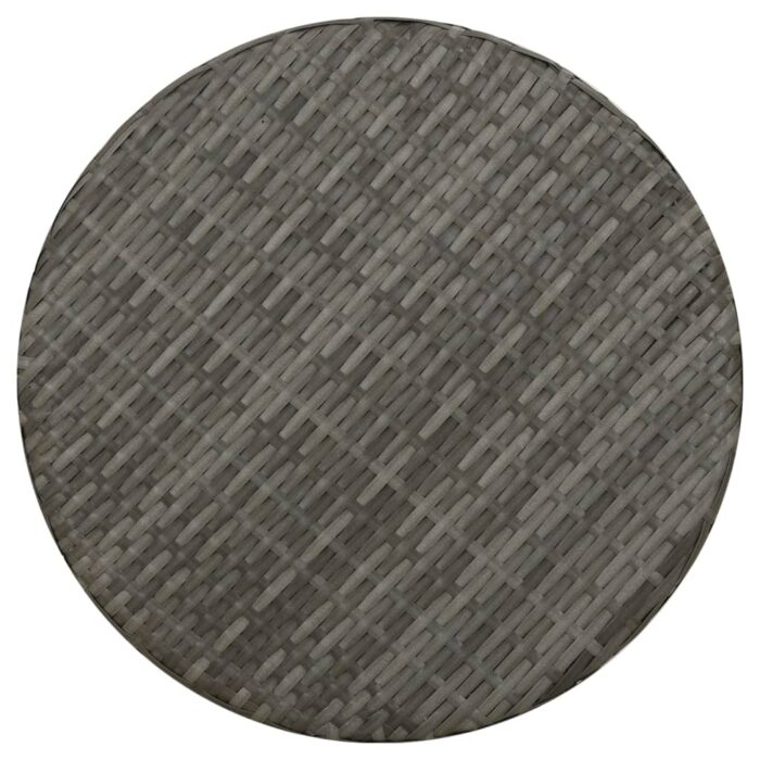 Table à thé Gris 45 cm Résine tressée – Image 3