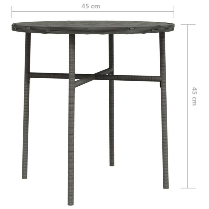 Table à thé Gris 45 cm Résine tressée – Image 4