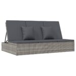 Transat convertible avec coussin Résine tressée Gris foncé – Image 3