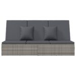 Transat convertible avec coussin Résine tressée Gris foncé – Image 4