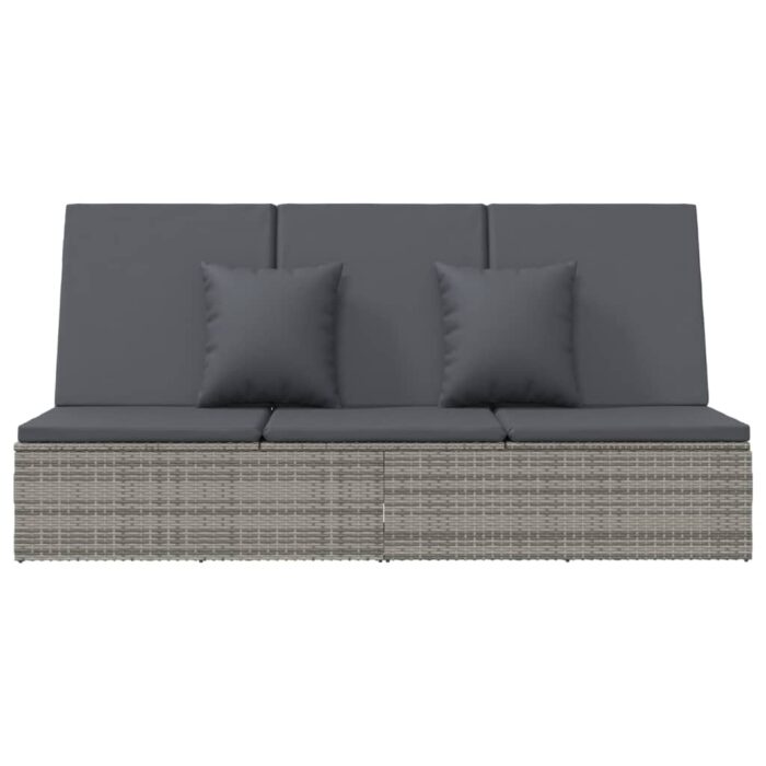 Transat convertible avec coussin Résine tressée Gris foncé – Image 4
