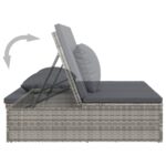 Transat convertible avec coussin Résine tressée Gris foncé – Image 7