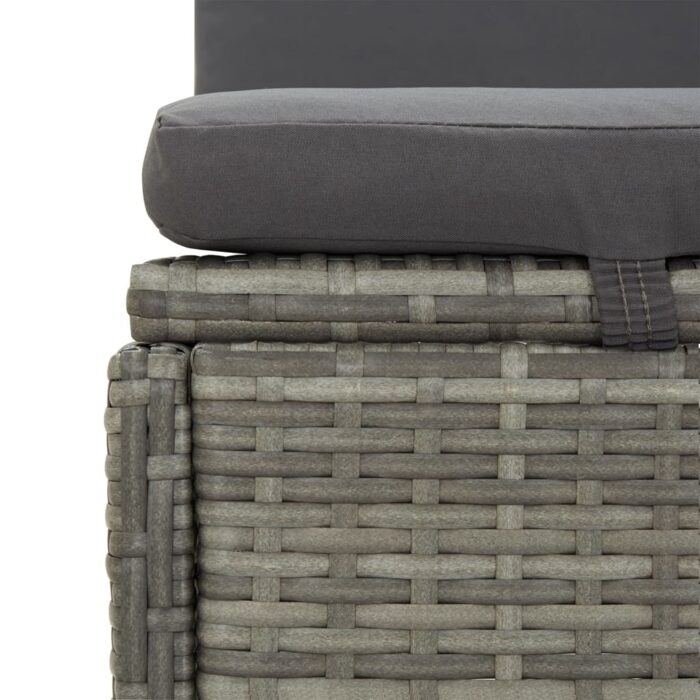 Transat convertible avec coussin Résine tressée Gris foncé – Image 8