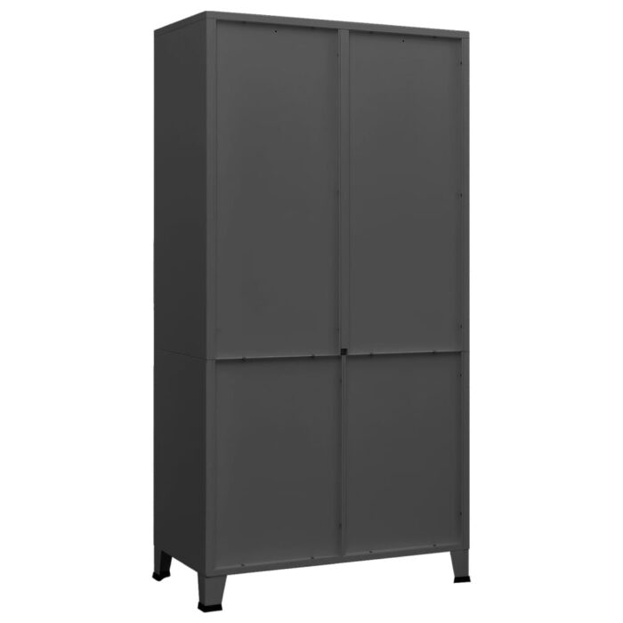 Garde-robe industrielle Anthracite 90x50x180 cm Métal – Image 2