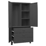Garde-robe industrielle Anthracite 90x50x180 cm Métal – Image 4
