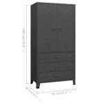 Garde-robe industrielle Anthracite 90x50x180 cm Métal – Image 8