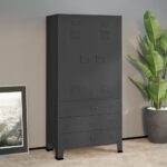 Garde-robe industrielle Anthracite 90x50x180 cm Métal