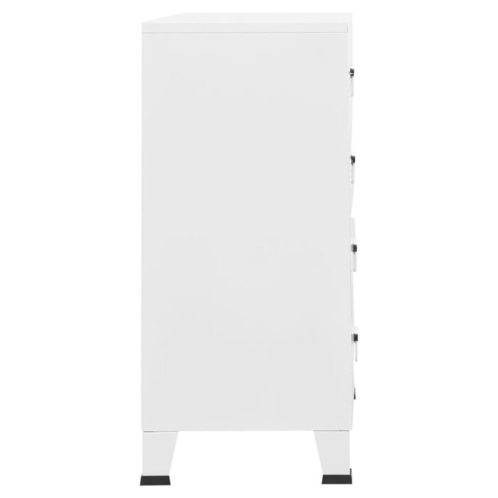 Armoire à tiroirs industrielle Blanc 78x40x93 cm Métal – Image 2