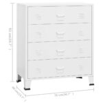Armoire à tiroirs industrielle Blanc 78x40x93 cm Métal – Image 8