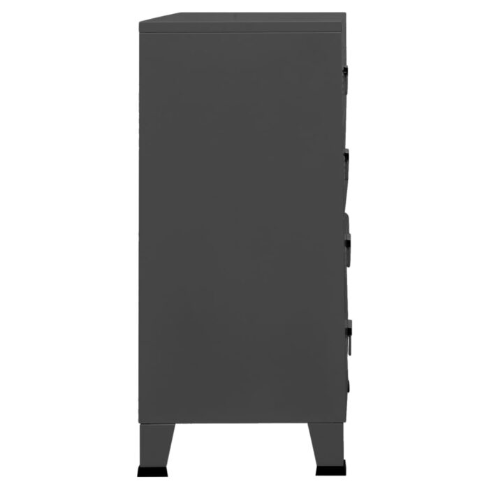 Armoire à tiroirs industrielle Anthracite 78x40x93 cm Métal – Image 2