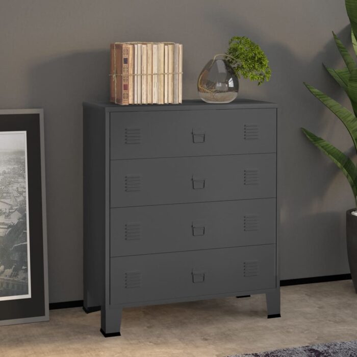 Armoire à tiroirs industrielle Anthracite 78x40x93 cm Métal – Image 1