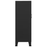 Coffre de rangement industriel Noir 70x40x115 cm Métal – Image 2