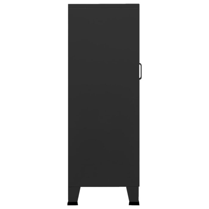 Coffre de rangement industriel Noir 70x40x115 cm Métal – Image 2