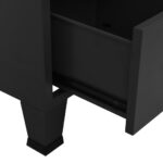 Coffre de rangement industriel Noir 70x40x115 cm Métal – Image 6