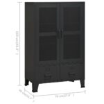Coffre de rangement industriel Noir 70x40x115 cm Métal – Image 7