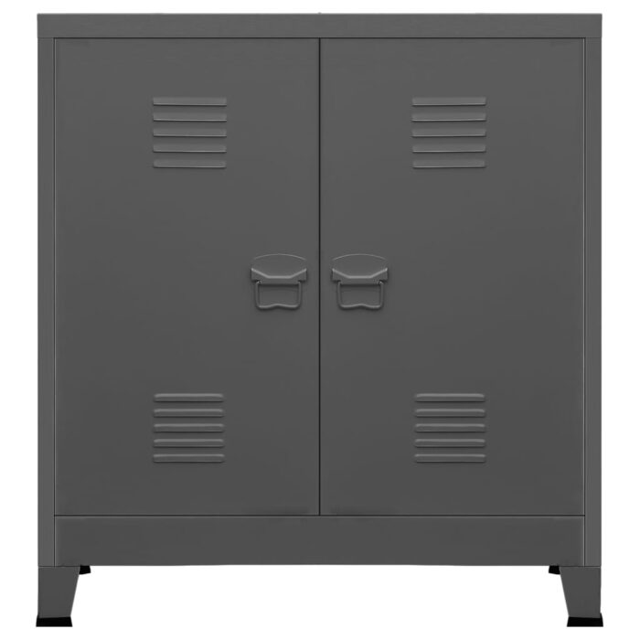 Coffre de rangement industriel Anthracite 90x40x100 cm Acier – Image 2