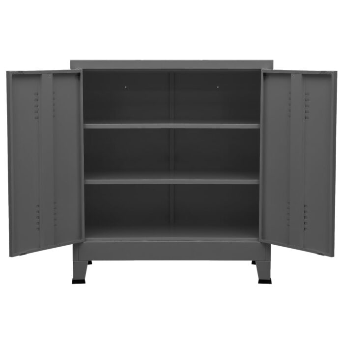 Coffre de rangement industriel Anthracite 90x40x100 cm Acier – Image 3