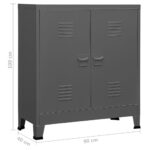 Coffre de rangement industriel Anthracite 90x40x100 cm Acier – Image 6