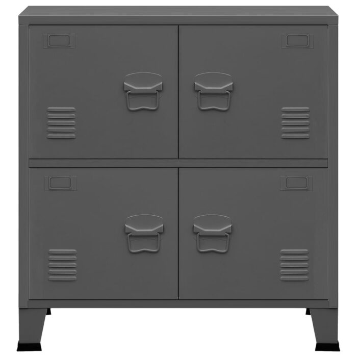 Coffre de rangement industriel Anthracite 75x40x80 cm Acier – Image 2