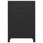 Coffre de rangement industriel Noir 75x40x115 cm Métal – Image 2