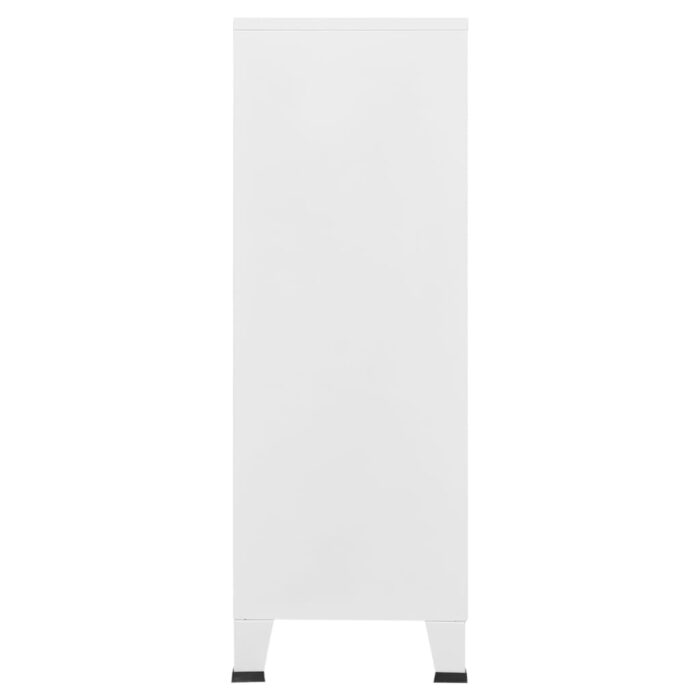Coffre de rangement industriel Blanc 75x40x115 cm Métal – Image 3