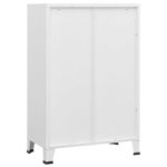Coffre de rangement industriel Blanc 75x40x115 cm Métal – Image 4