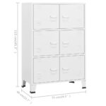 Coffre de rangement industriel Blanc 75x40x115 cm Métal – Image 7