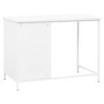 Bureau industriel avec tiroirs Blanc 105x52x75 cm Acier – Image 4
