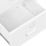 Bureau industriel avec tiroirs Blanc 105x52x75 cm Acier – Image 5