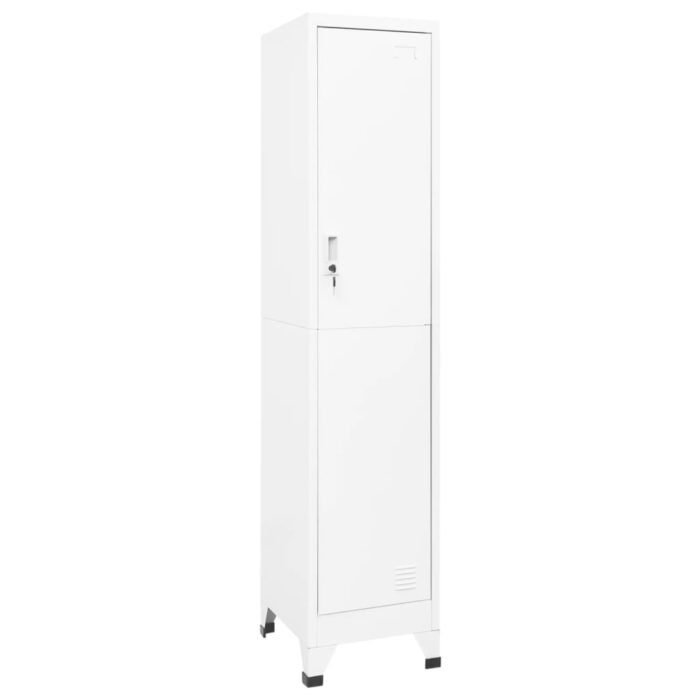 Armoire à casiers Blanc 38x45x180 cm Acier – Image 1