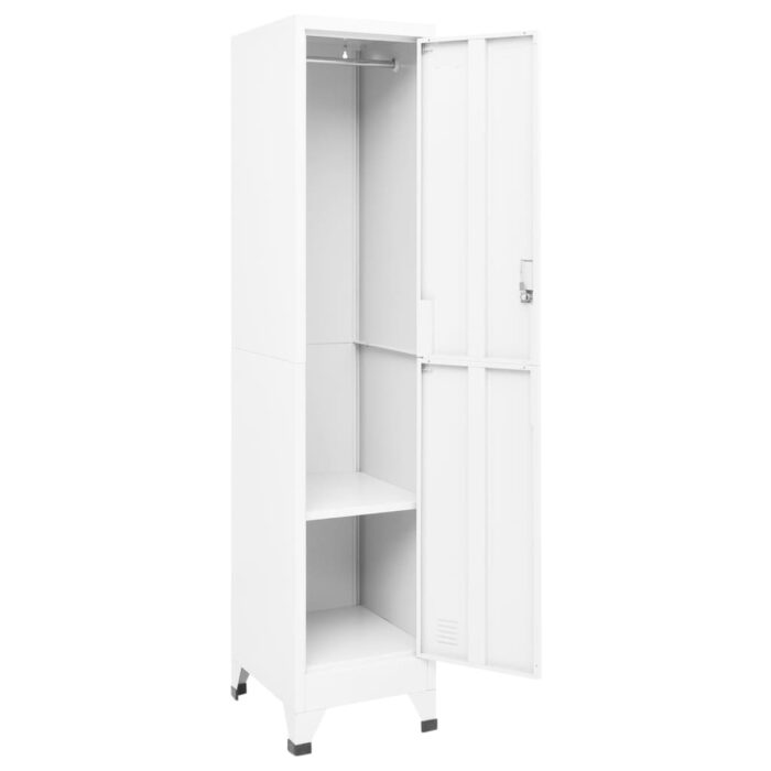 Armoire à casiers Blanc 38x45x180 cm Acier – Image 2