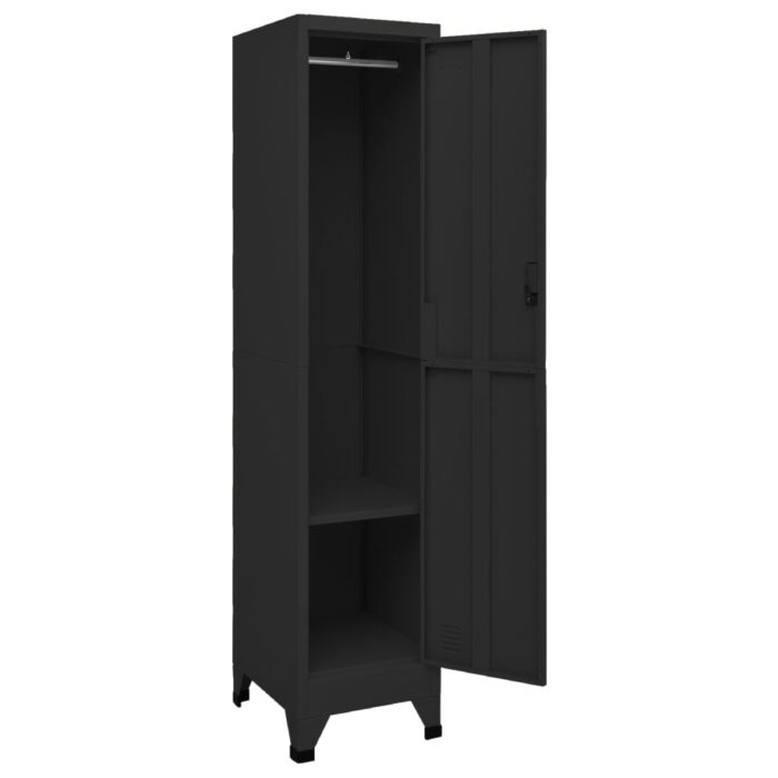 Armoire à casiers Noir 38x45x180 cm Acier – Image 4