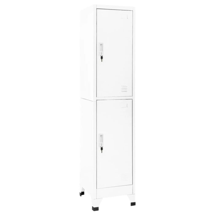 Armoire à casiers Blanc 38x45x180 cm Acier – Image 1