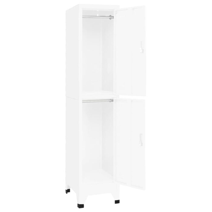 Armoire à casiers Blanc 38x45x180 cm Acier – Image 2