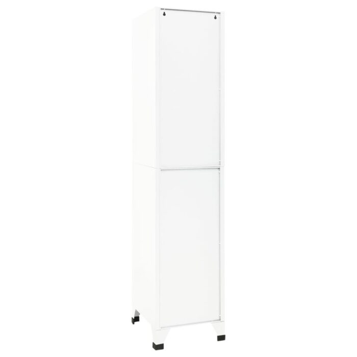 Armoire à casiers Blanc 38x45x180 cm Acier – Image 4