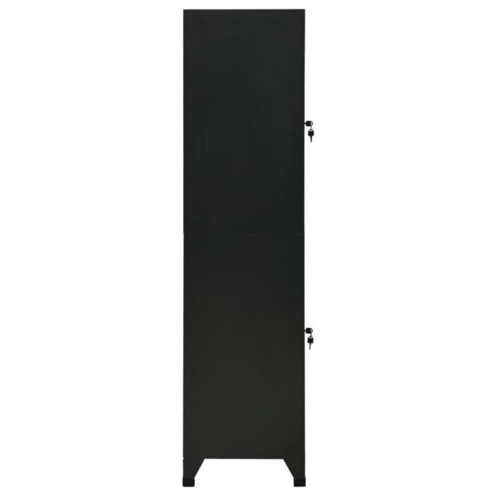 Armoire à casiers Noir 38x45x180 cm Acier – Image 3