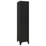 Armoire à casiers Noir 38x45x180 cm Acier – Image 4