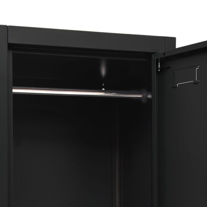 Armoire à casiers Noir 38x45x180 cm Acier – Image 5