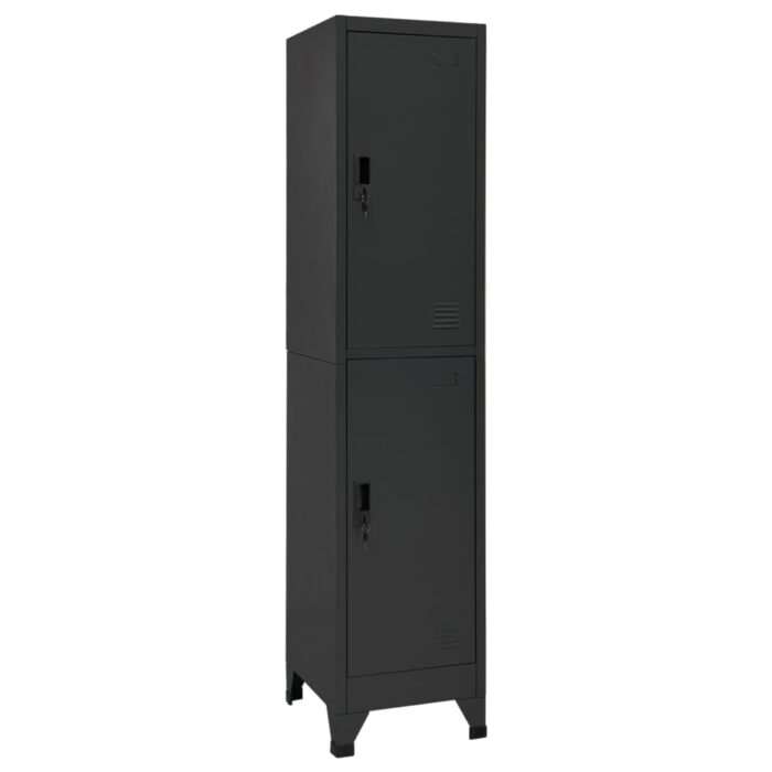 Armoire à casiers Anthracite 38x45x180 cm Acier – Image 1