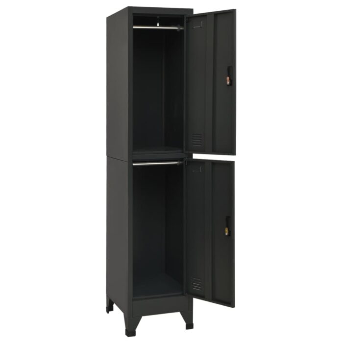 Armoire à casiers Anthracite 38x45x180 cm Acier – Image 2