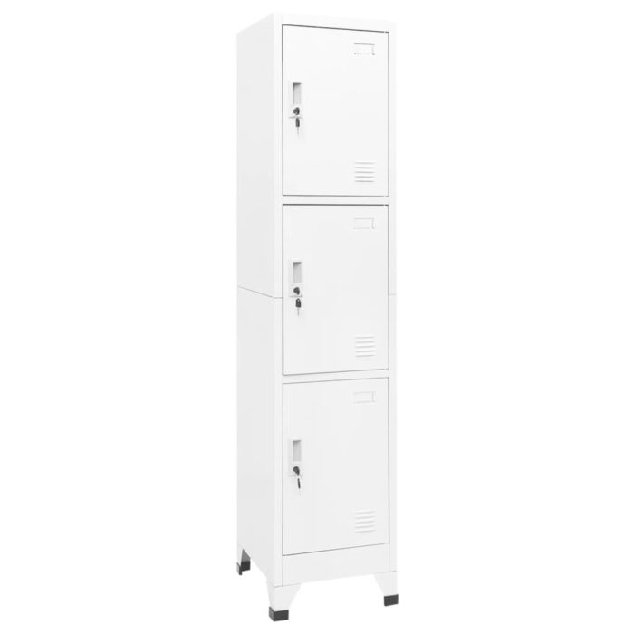 Armoire à casiers Blanc 38x45x180 cm Acier – Image 1