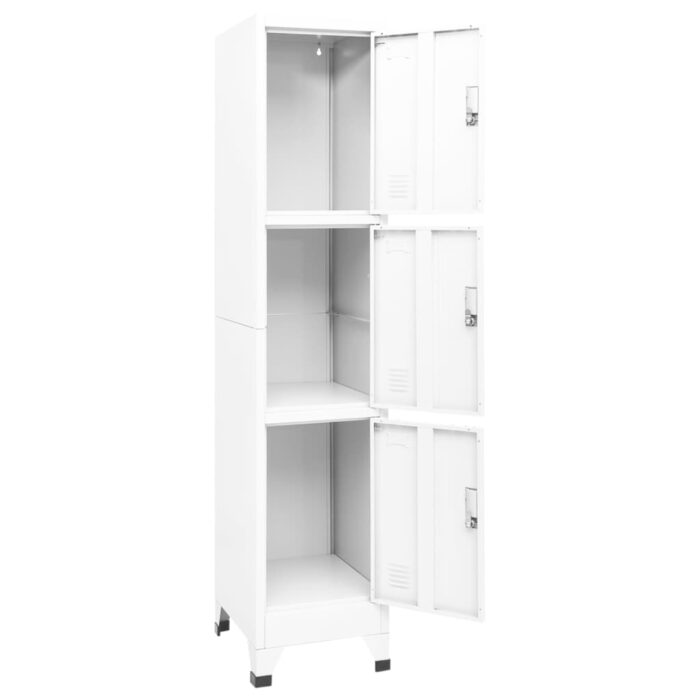Armoire à casiers Blanc 38x45x180 cm Acier – Image 2