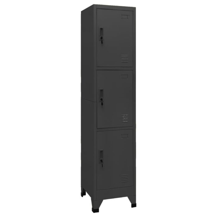 Armoire à casiers Anthracite 38x45x180 cm Acier – Image 1
