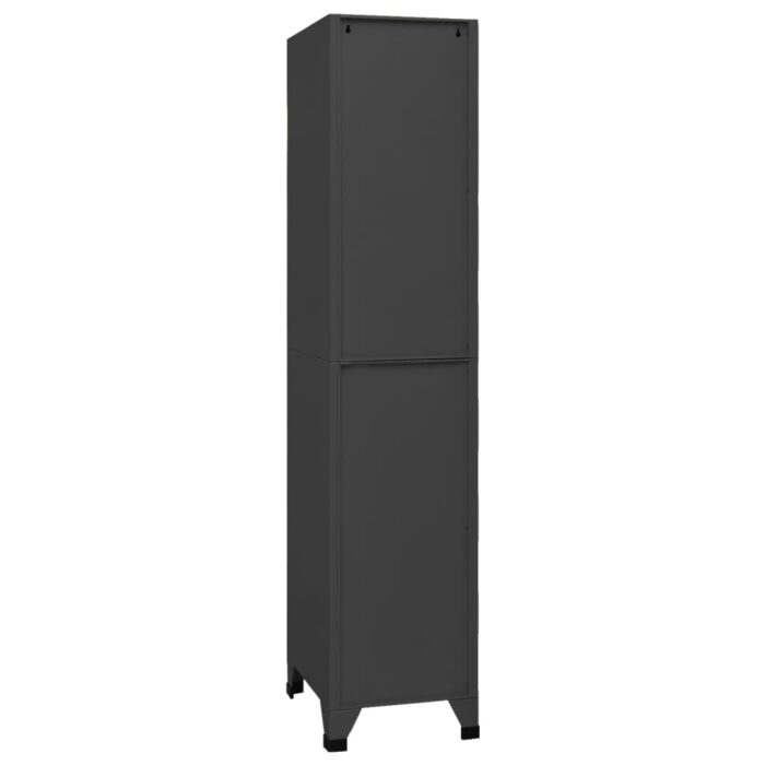 Armoire à casiers Anthracite 38x45x180 cm Acier – Image 2