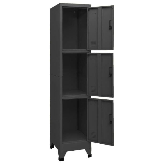 Armoire à casiers Anthracite 38x45x180 cm Acier – Image 4