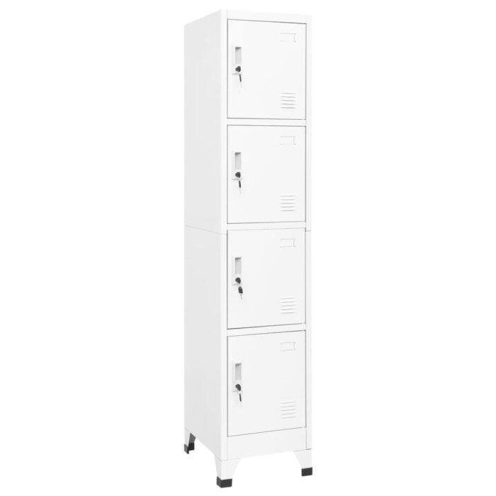 Armoire à casiers Blanc 38x45x180 cm Acier – Image 1