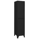 Armoire à casiers Noir 38x45x180 cm Acier – Image 2