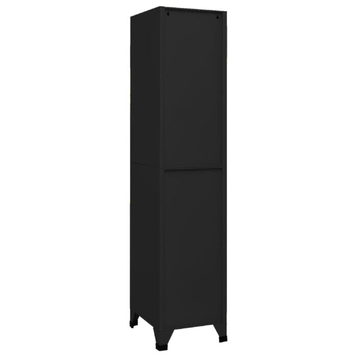 Armoire à casiers Noir 38x45x180 cm Acier – Image 2
